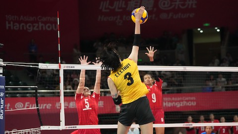 ĐT bóng chuyền nữ Việt Nam thắng dễ ở trận ra quân ASIAD 2023